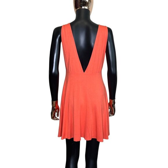 Lulus Sleeveless Coral Skater Dress With Deep V-Back Design Size XL - Picture 3 of 10
